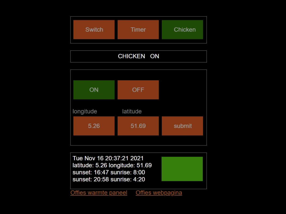 WIFI switch as on/off or timer or chicken time calculated with sunrise and sunset